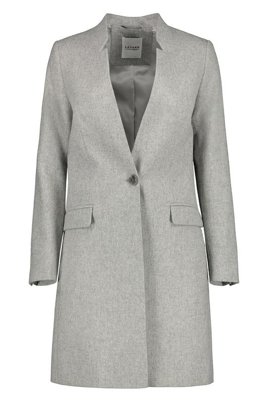 Melanżowy jasno szary płaszcz - 1