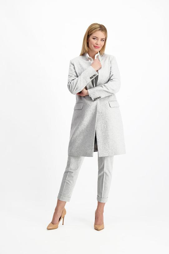 Melanżowy jasno szary płaszcz - 2