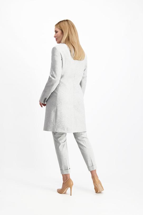 Melanżowy jasno szary płaszcz - 4