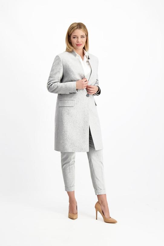 Melanżowy jasno szary płaszcz - 5