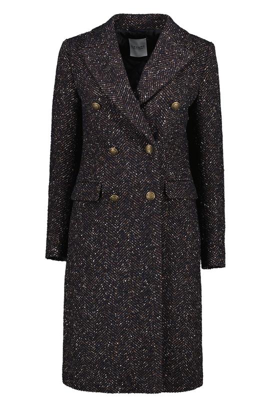 Melanżowy płaszcz z dodatkiem alpaki i jedwabiu - 1