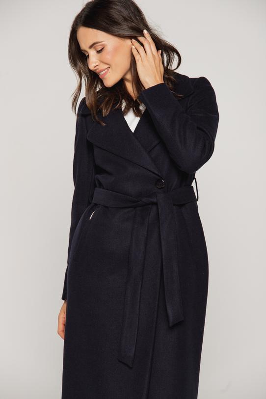 Damski płaszcz w kolorze ciemnego granatu - 3