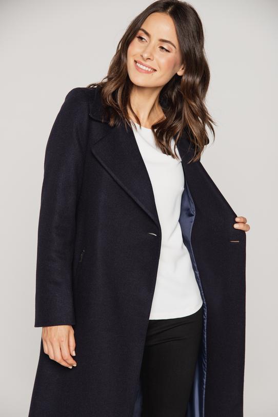 Damski płaszcz w kolorze ciemnego granatu - 4