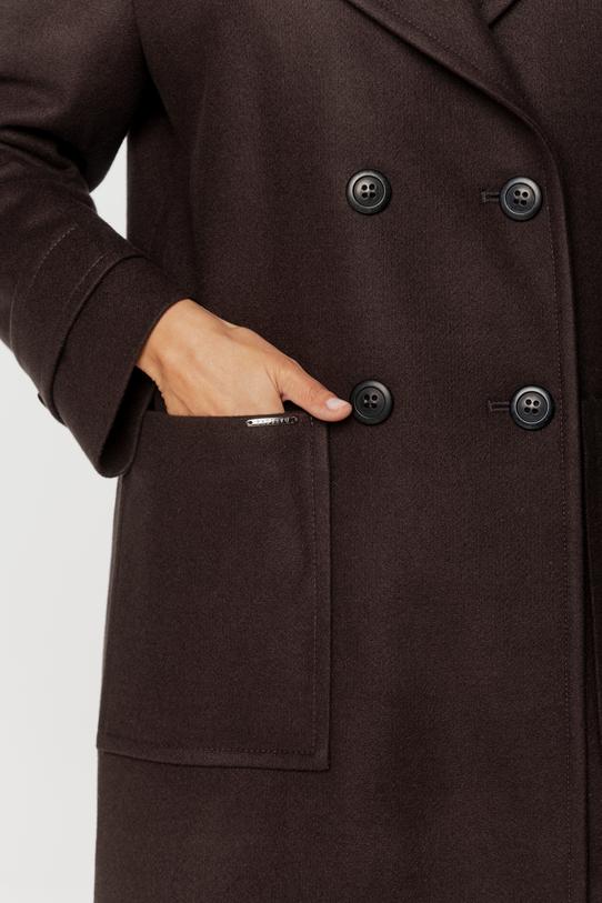 Długi ciemny płaszcz o szerokim prostym kroju - 3