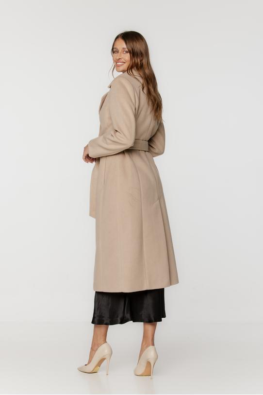 Jesienny płaszcz z wełny i alpaki w kolorze jasnego beżu - 1