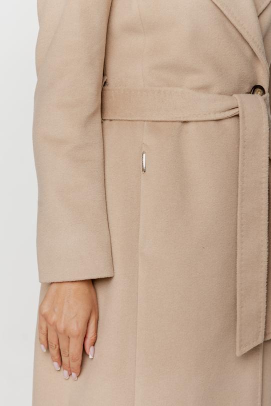 Jesienny płaszcz z wełny i alpaki w kolorze jasnego beżu - 3