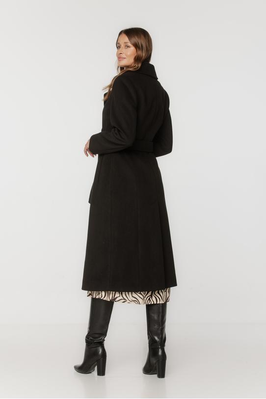 Jesienny płaszcz z wełny i alpaki w kolorze czarnym - 1