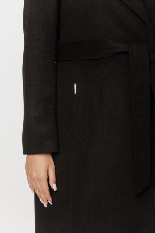 Jesienny płaszcz z wełny i alpaki w kolorze czarnym - 3