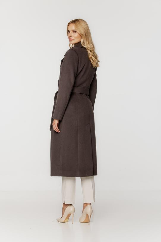 Jesienny płaszcz z wełny i alpaki w kolorze ziemistego brązu - 1
