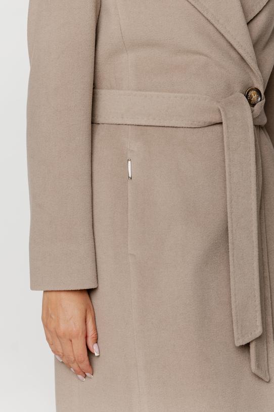 Jesienny płaszcz z wełny i alpaki w kolorze taupe - 3