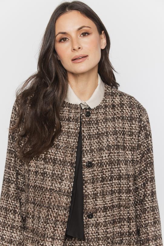 Płaszcz z grubej tkaniny boucle z dodatkiem wełny - 4