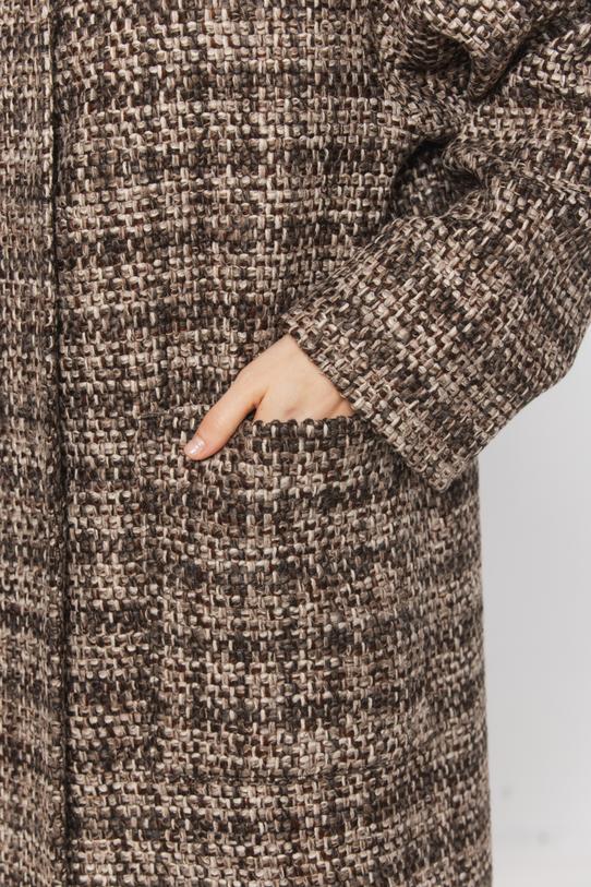 Płaszcz z grubej tkaniny boucle z dodatkiem wełny - 5