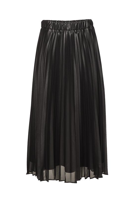 Plisowana czarna spódnica z błyszczącej tkaniny - 1