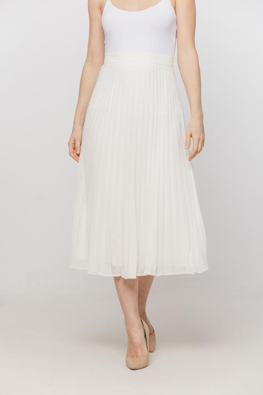 Plisowana spódnica midi z lekkiego zwiewnego materiału - 2