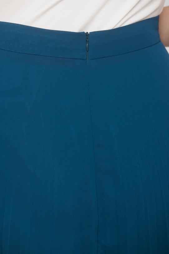 Plisowana spódnica midi z morskiego zwiewnego materiału - 4