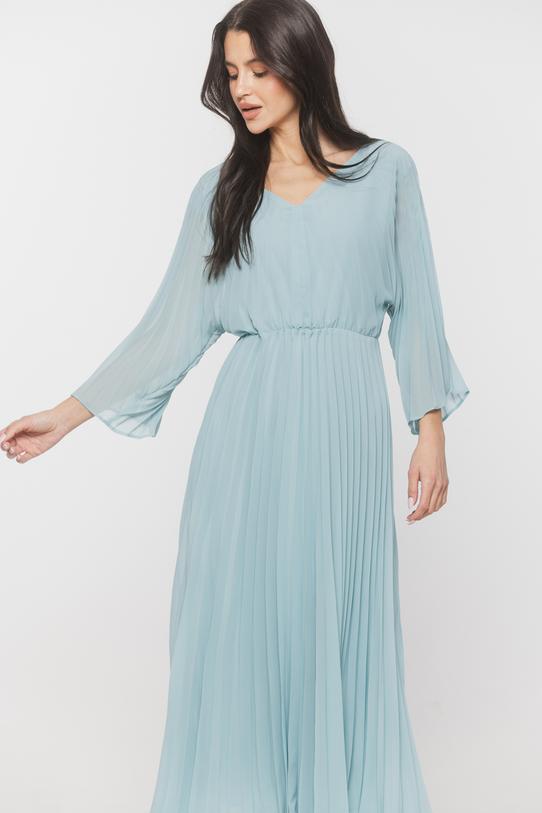 Plisowana sukienka w kolorze pastelowej mięty - 2