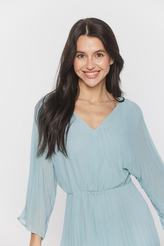Plisowana sukienka w kolorze pastelowej mięty - 4