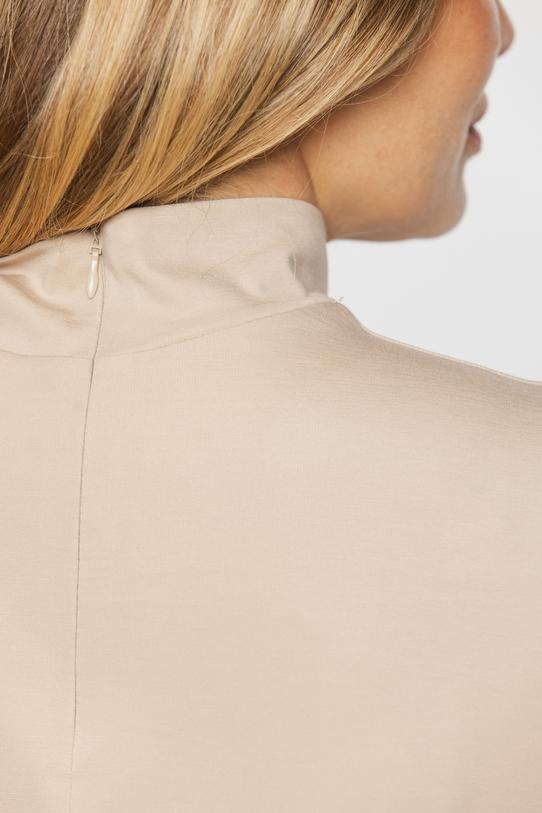 Półgolf z beżowej jednolitej dzianiny wiskozowej - 5