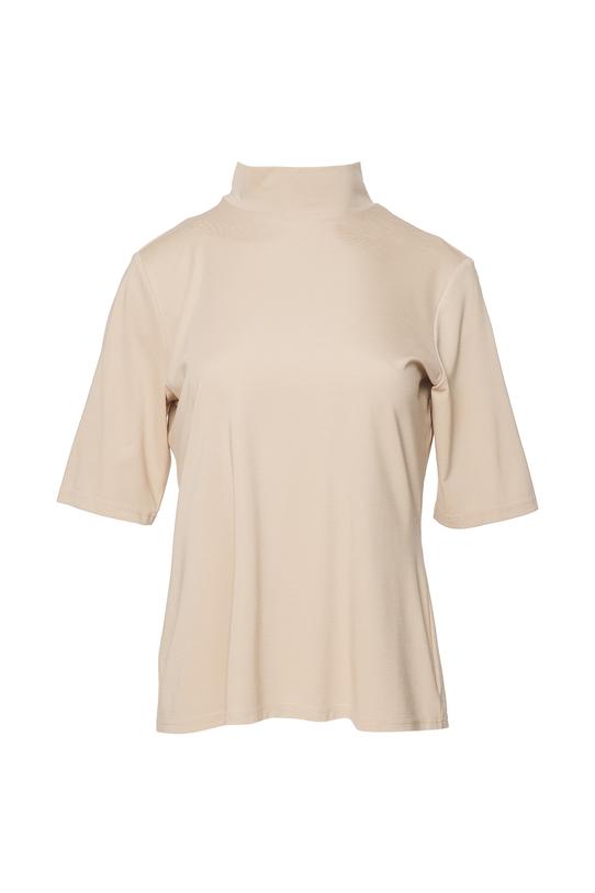 Półgolf z beżowej jednolitej dzianiny wiskozowej - 1