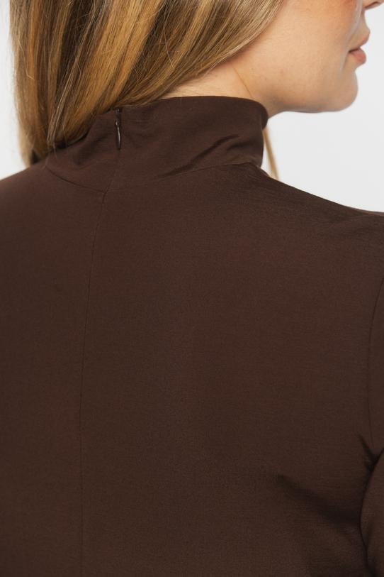 Półgolf z brązowej jednolitej dzianiny wiskozowej - 4