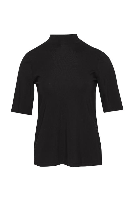Półgolf z czarnej jednolitej dzianiny wiskozowej - 1