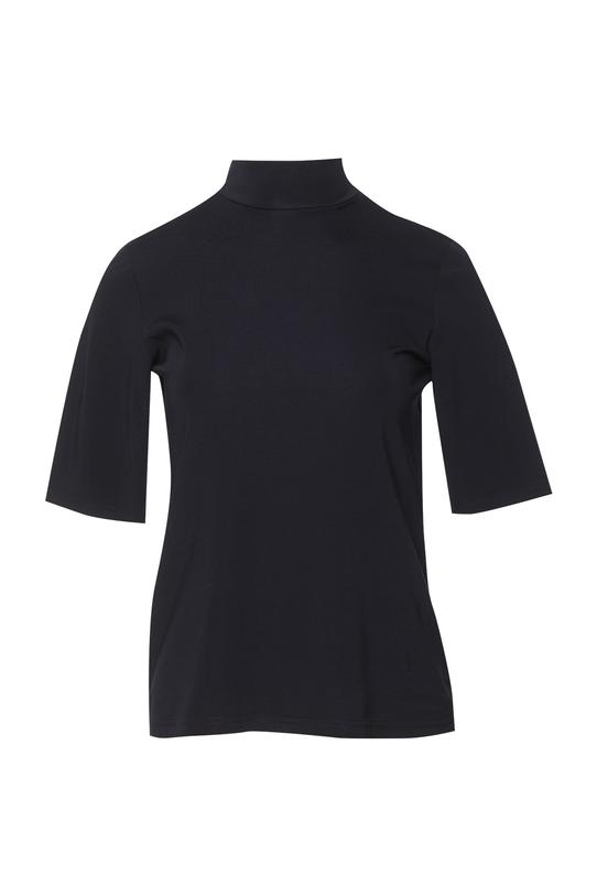 Półgolf z granatowej jednolitej dzianiny wiskozowej - 1