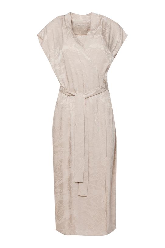 Beige wallet dress made of textured fabric - 1