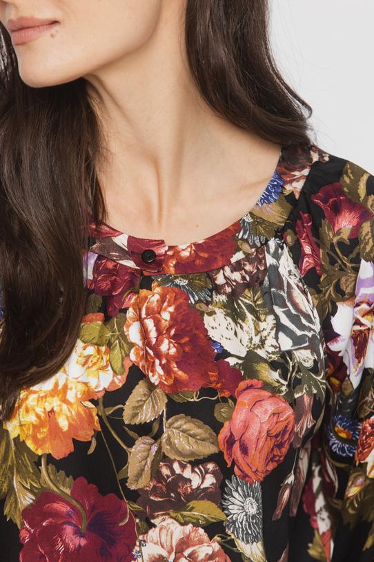 Prosta bluzka z kwiecistej eleganckiej wiskozy - 5