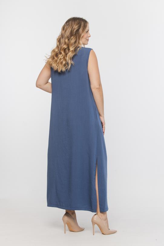 Prosta letnia sukienka w kolorze denim - 5