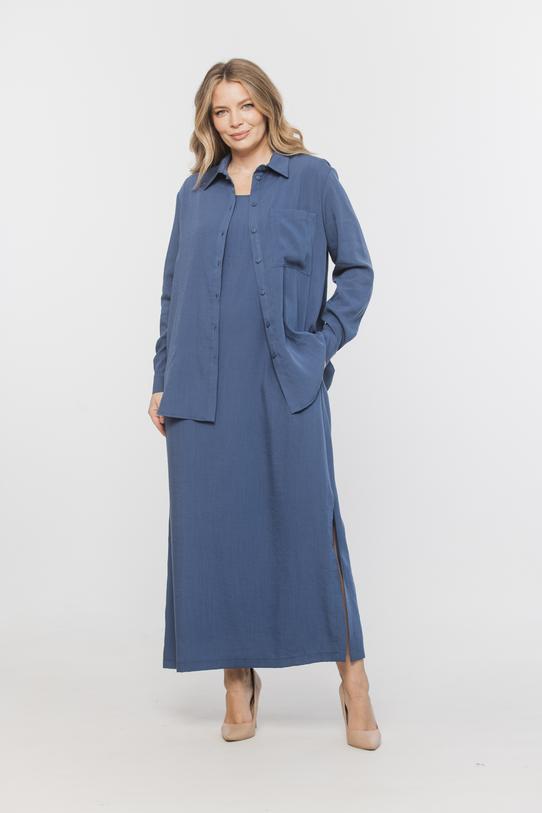 Prosta letnia sukienka w kolorze denim - 2