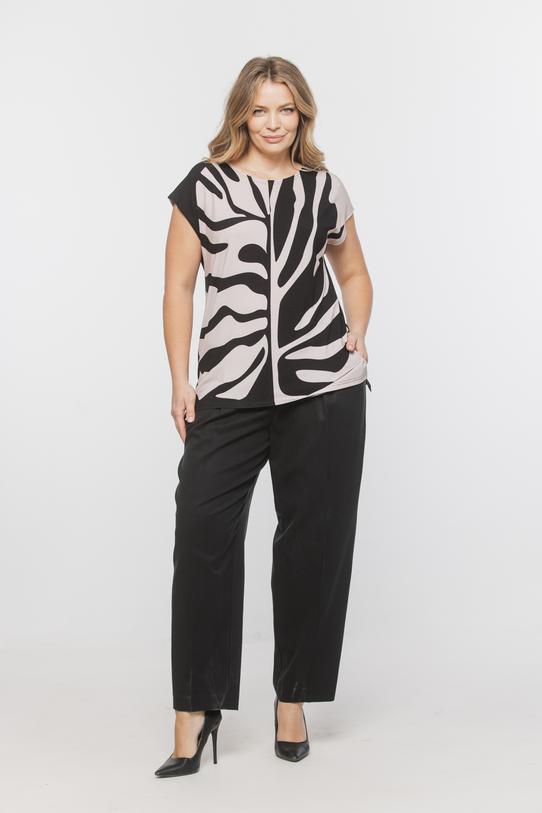 Wizualizacja Prosta wzorzysta bluzka z dzianiny wiskozowej