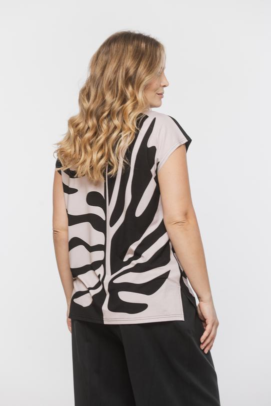 Prosta wzorzysta bluzka z dzianiny wiskozowej - 3