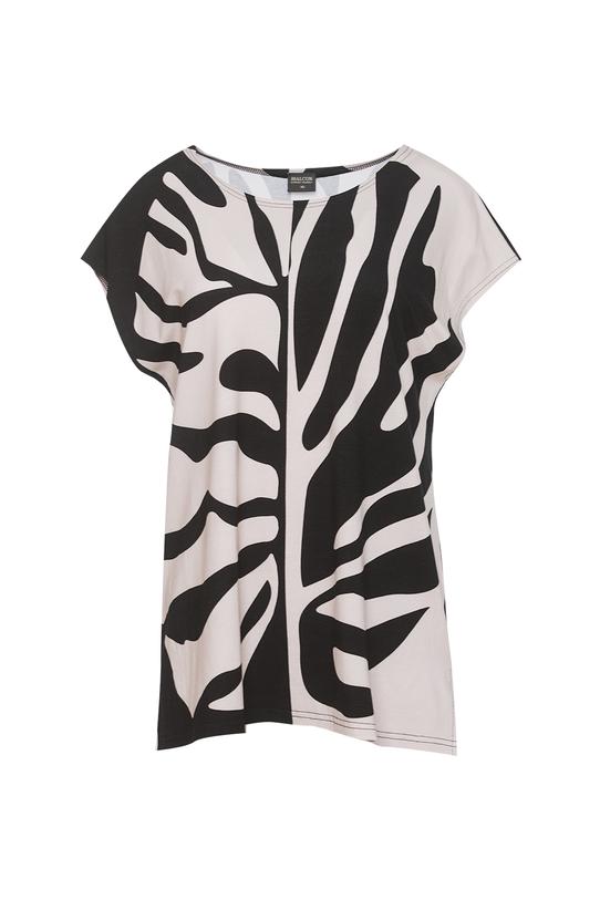 Prosta wzorzysta bluzka z dzianiny wiskozowej - 1