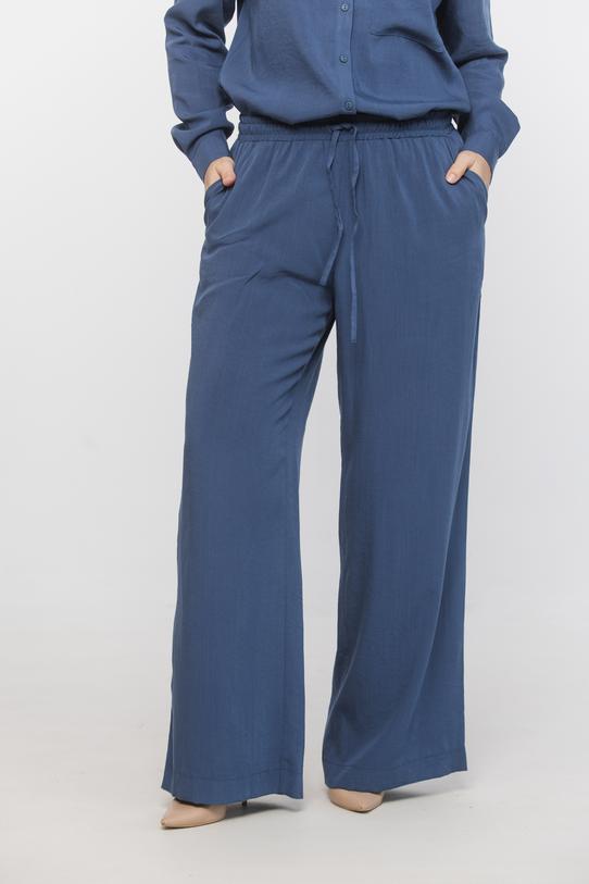 Proste luźne spodnie na lato w kolorze denim - 2