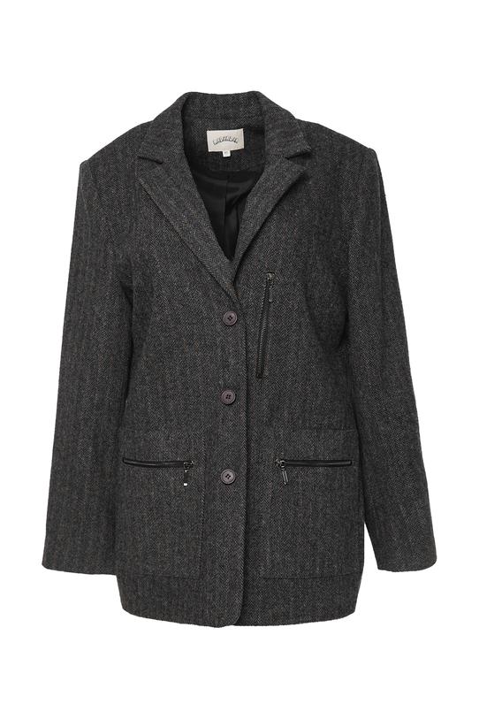 Prosty żakiet w jodełkę z dodatkiem wełny - 1