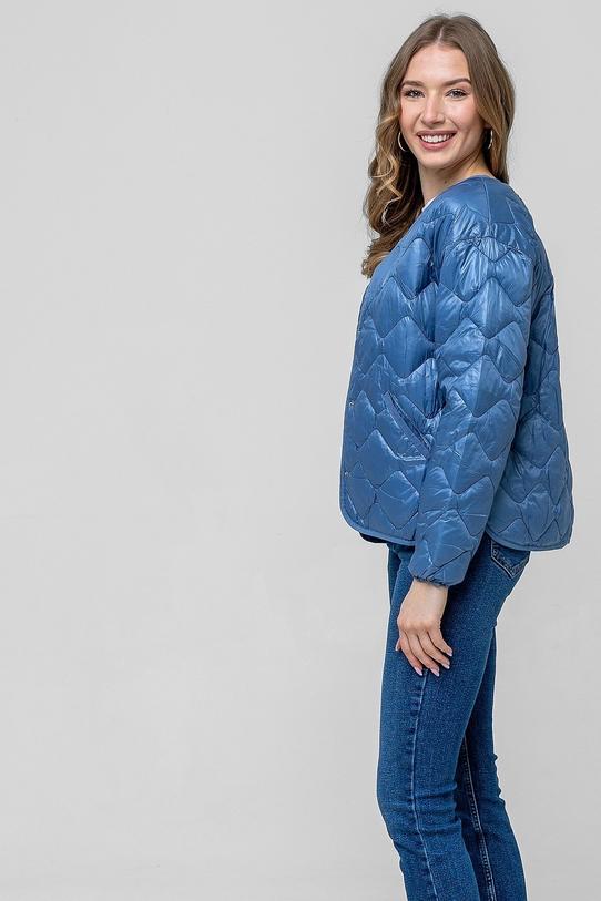 Przejściowa kurtka z pikowanej niebieskiej tkaniny - 2