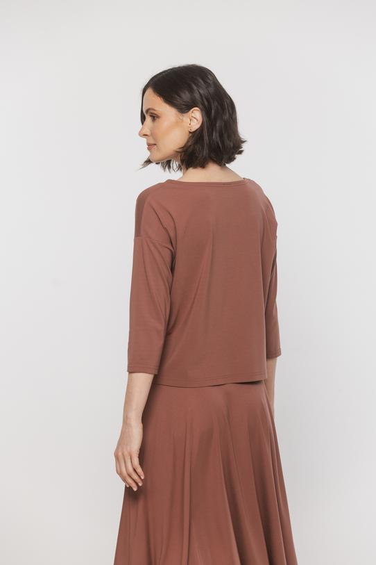 Pudełkowa bluzka z dopasowanym rękawem 3/4 - 3