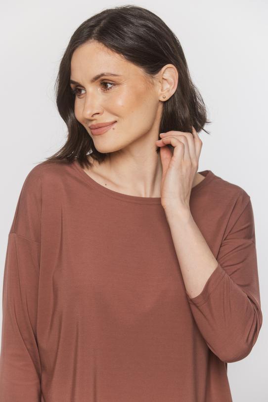 Pudełkowa bluzka z dopasowanym rękawem 3/4 - 4