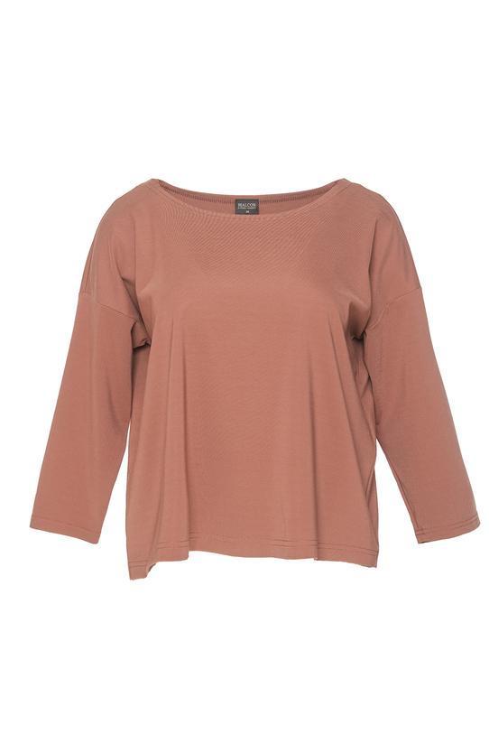 Pudełkowa bluzka z dopasowanym rękawem 3/4 - 1