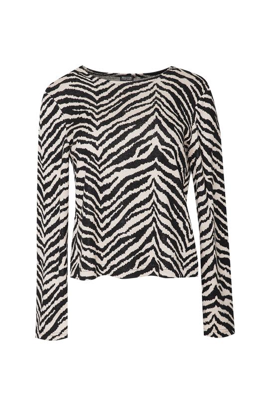 Pudełkowa bluzka z grubej mięsistej dzianiny o wzorze zebry - 1