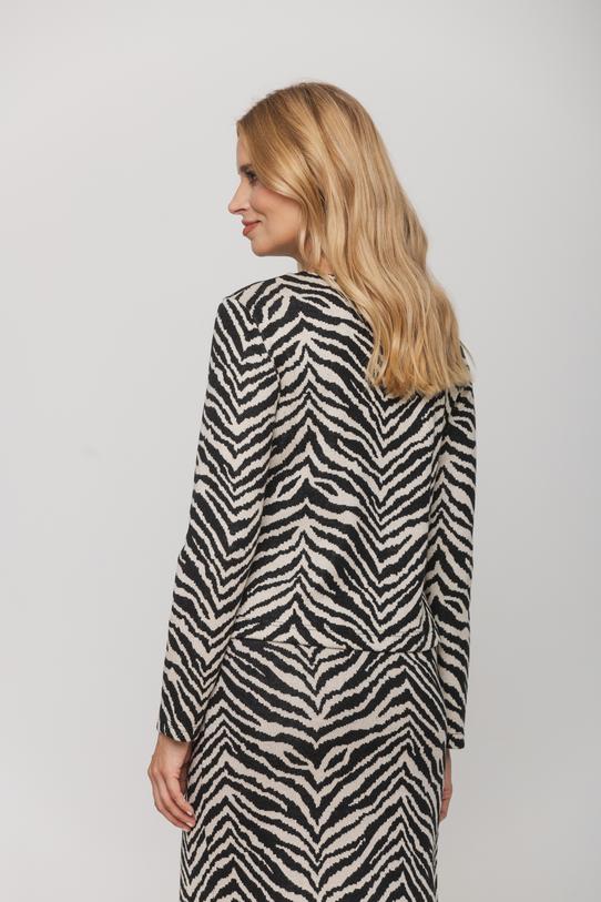 Pudełkowa bluzka z grubej mięsistej dzianiny o wzorze zebry - 3