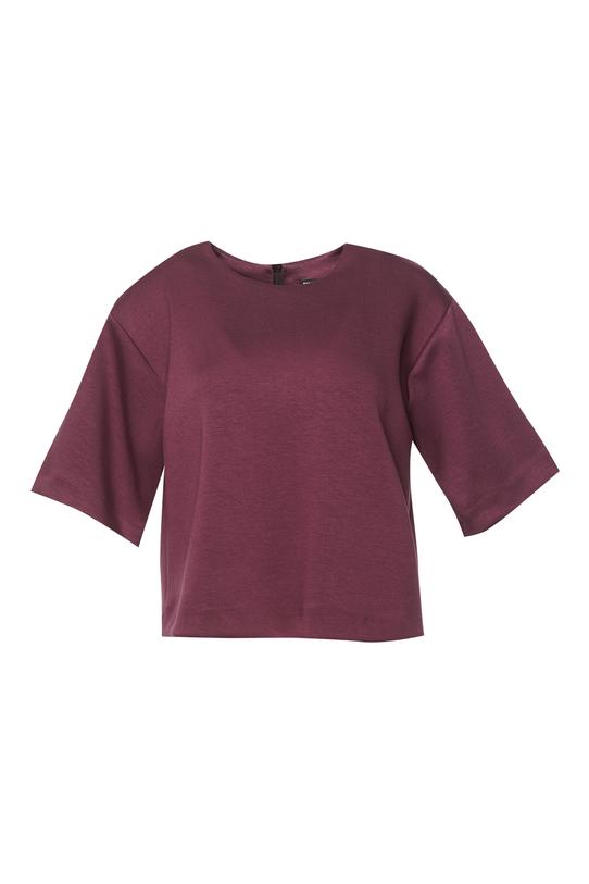 Pudełkowa bluzka z mięsistej śliwkowej dzianiny - 1