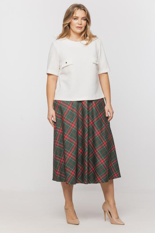 Wizualizacja Pudełkowa kremowa bluzka z dzianiny boucle