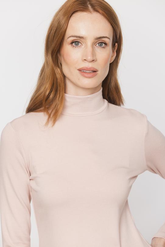 A powder-coloured, stretchy turtleneck made from a delicately ribbed knit - 4