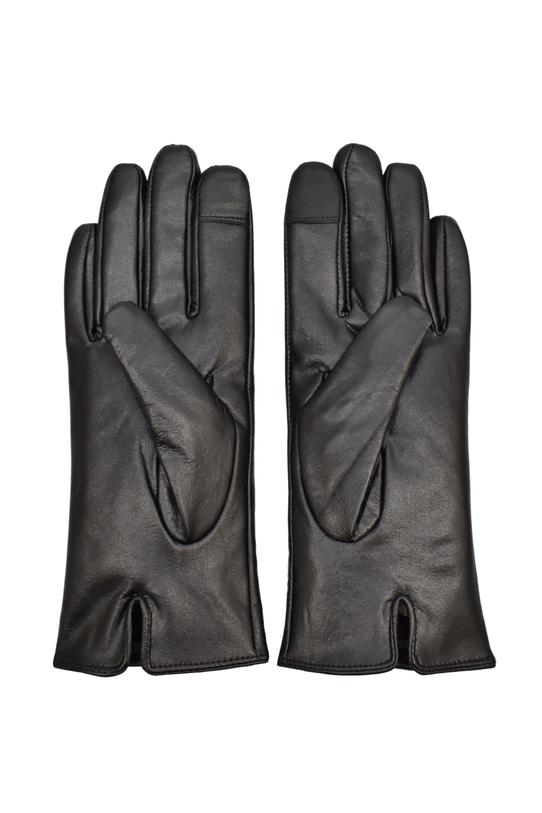 Black leather gloves with delicate decoration - 2