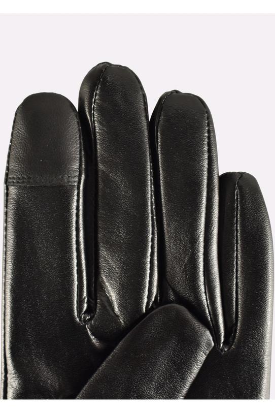 Black leather gloves with delicate decoration - 3