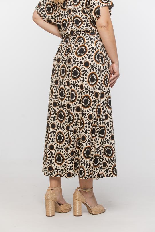 Rozkloszowana spódnica w kwiaty z dzianiny wiskozowej - 3