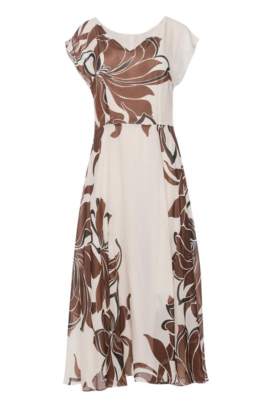 Rozkloszowana sukienka midi ze zwiewnej wiskozy - 1