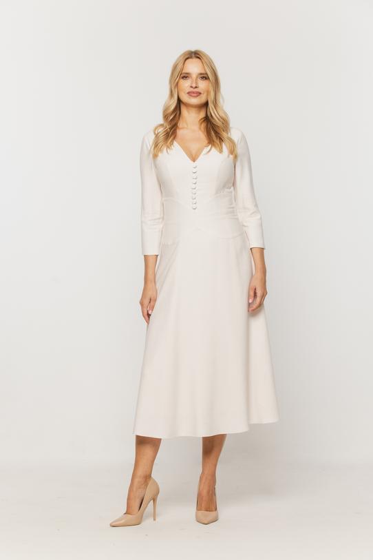 Wizualizacja Rozkloszowana sukienka w stylu retro z tkaniny wiskozowej