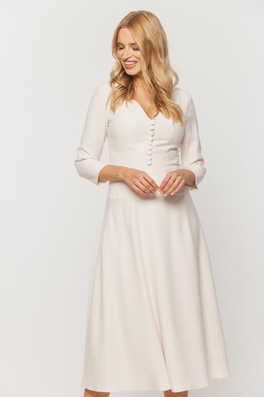 Rozkloszowana sukienka w stylu retro z tkaniny wiskozowej - 2